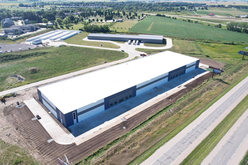 aerial view of industrial building